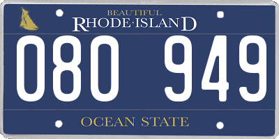 RI license plate 080949