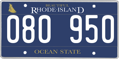 RI license plate 080950