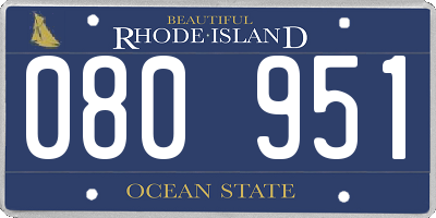 RI license plate 080951