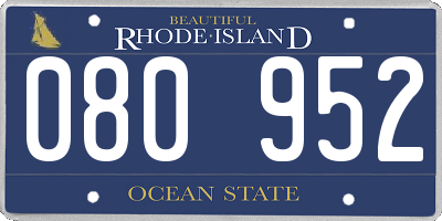 RI license plate 080952