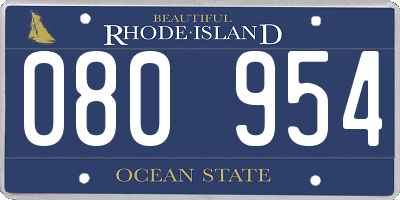 RI license plate 080954