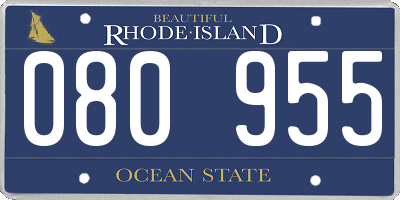 RI license plate 080955