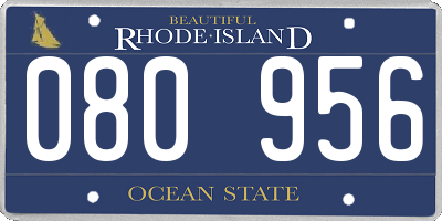 RI license plate 080956