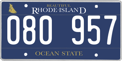 RI license plate 080957