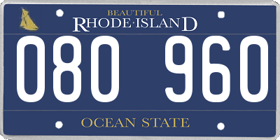 RI license plate 080960