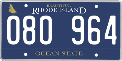 RI license plate 080964