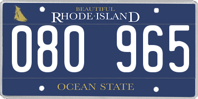 RI license plate 080965