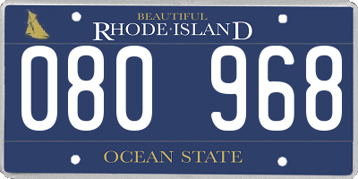 RI license plate 080968