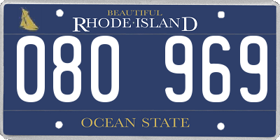 RI license plate 080969
