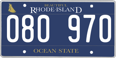 RI license plate 080970