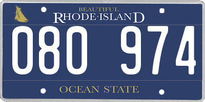 RI license plate 080974