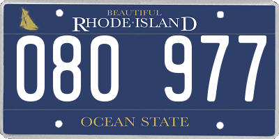 RI license plate 080977