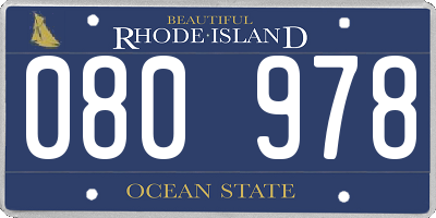 RI license plate 080978