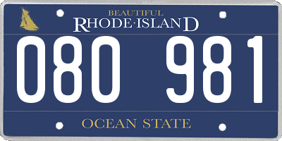 RI license plate 080981