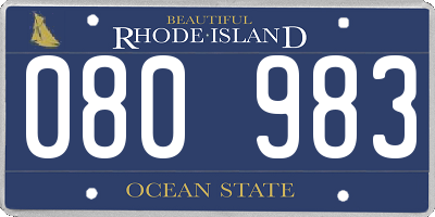 RI license plate 080983