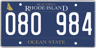 RI license plate 080984