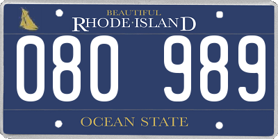 RI license plate 080989