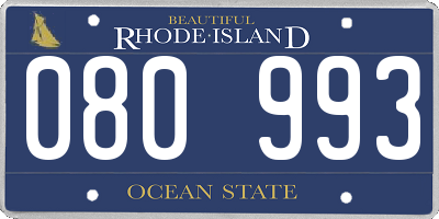 RI license plate 080993