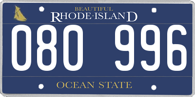 RI license plate 080996