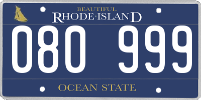 RI license plate 080999