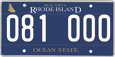 RI license plate 081000