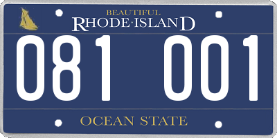 RI license plate 081001