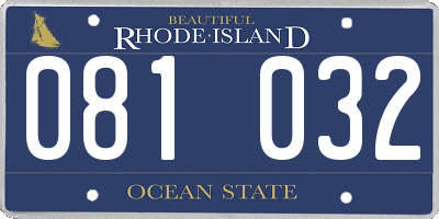 RI license plate 081032