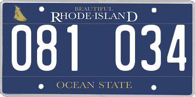 RI license plate 081034