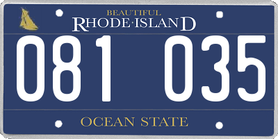RI license plate 081035