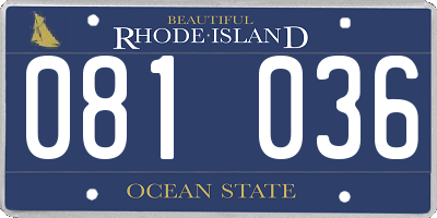 RI license plate 081036