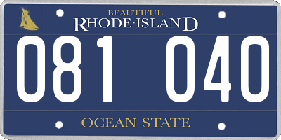 RI license plate 081040