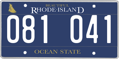 RI license plate 081041