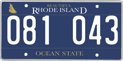 RI license plate 081043