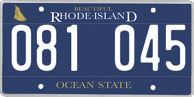 RI license plate 081045
