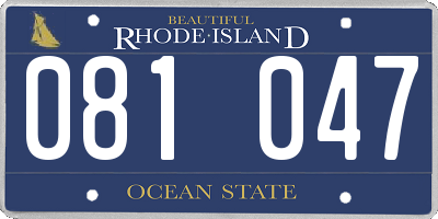 RI license plate 081047
