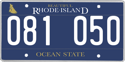 RI license plate 081050