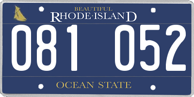 RI license plate 081052