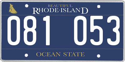RI license plate 081053