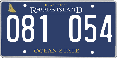 RI license plate 081054
