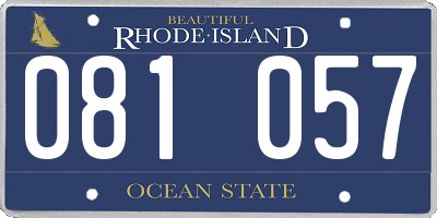 RI license plate 081057