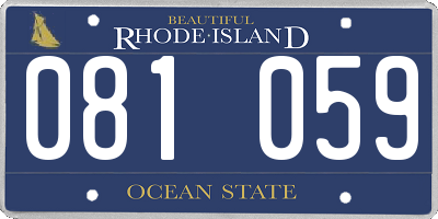 RI license plate 081059