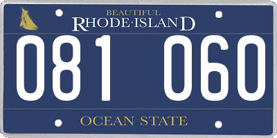 RI license plate 081060