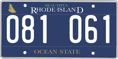 RI license plate 081061