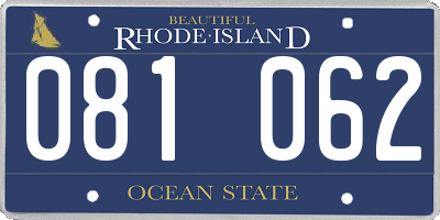 RI license plate 081062