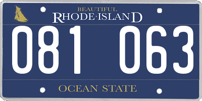 RI license plate 081063