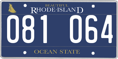 RI license plate 081064