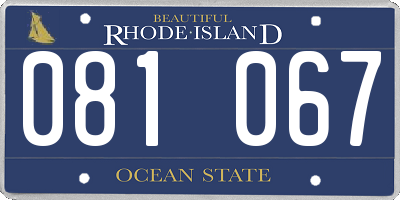 RI license plate 081067