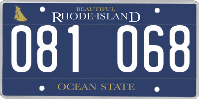 RI license plate 081068