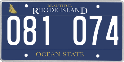 RI license plate 081074