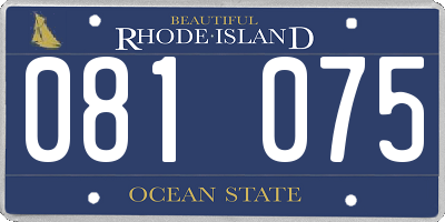 RI license plate 081075